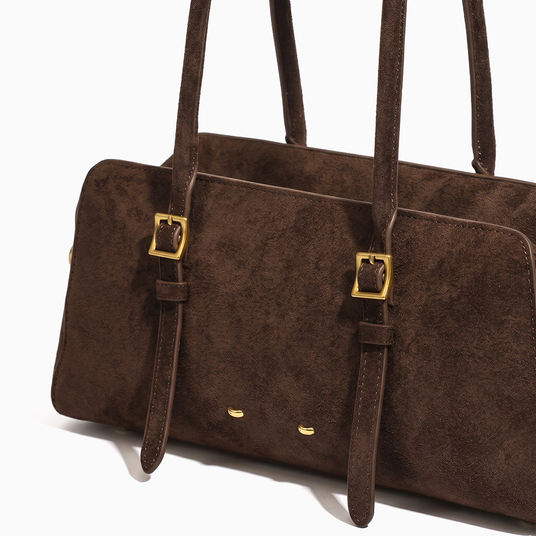 Rosette Suede Boston Bag