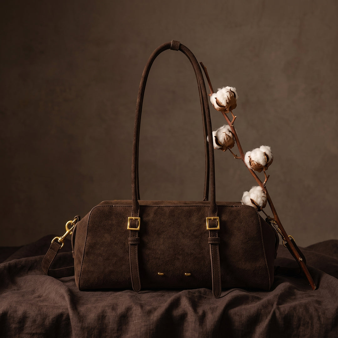 Rosette Suede Boston Bag