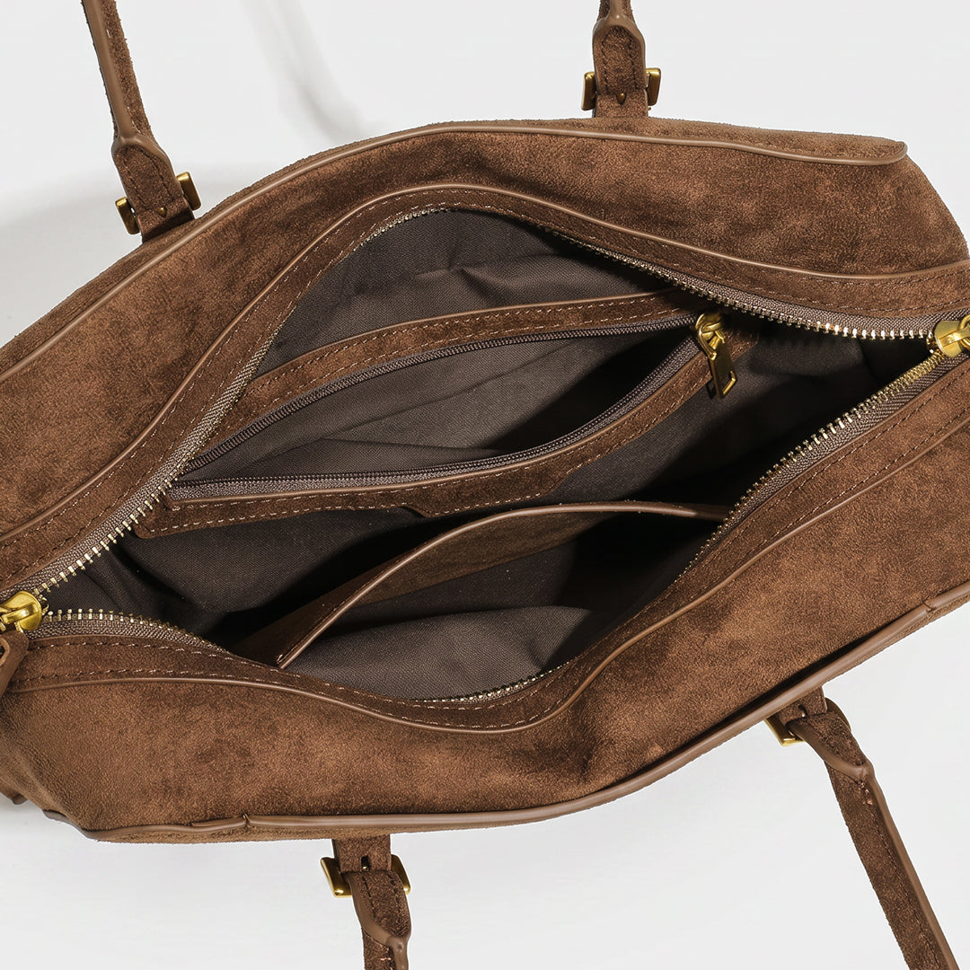 Rosette Suede Boston Bag