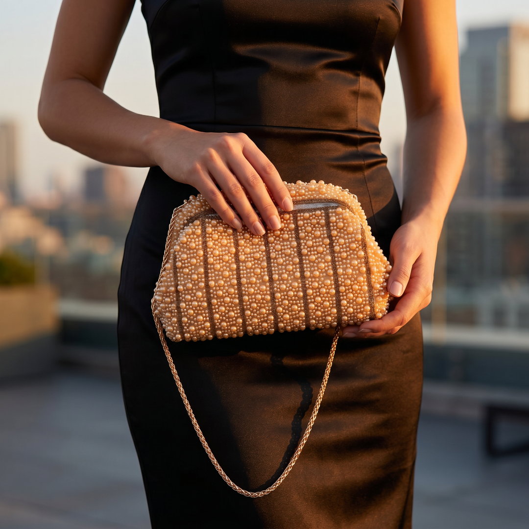 Seraphina Pearl Clutch