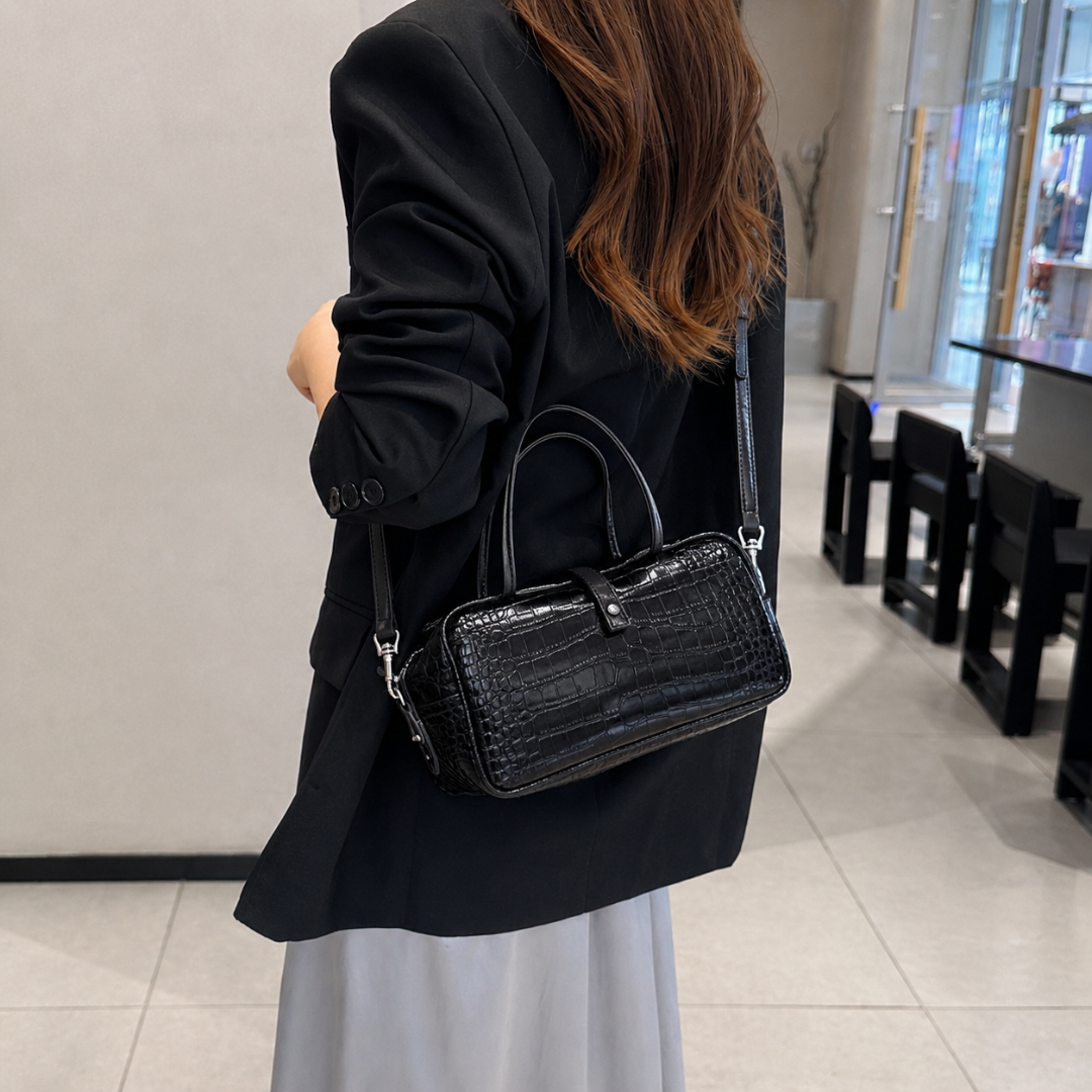 Valentina Croc Boston Bag