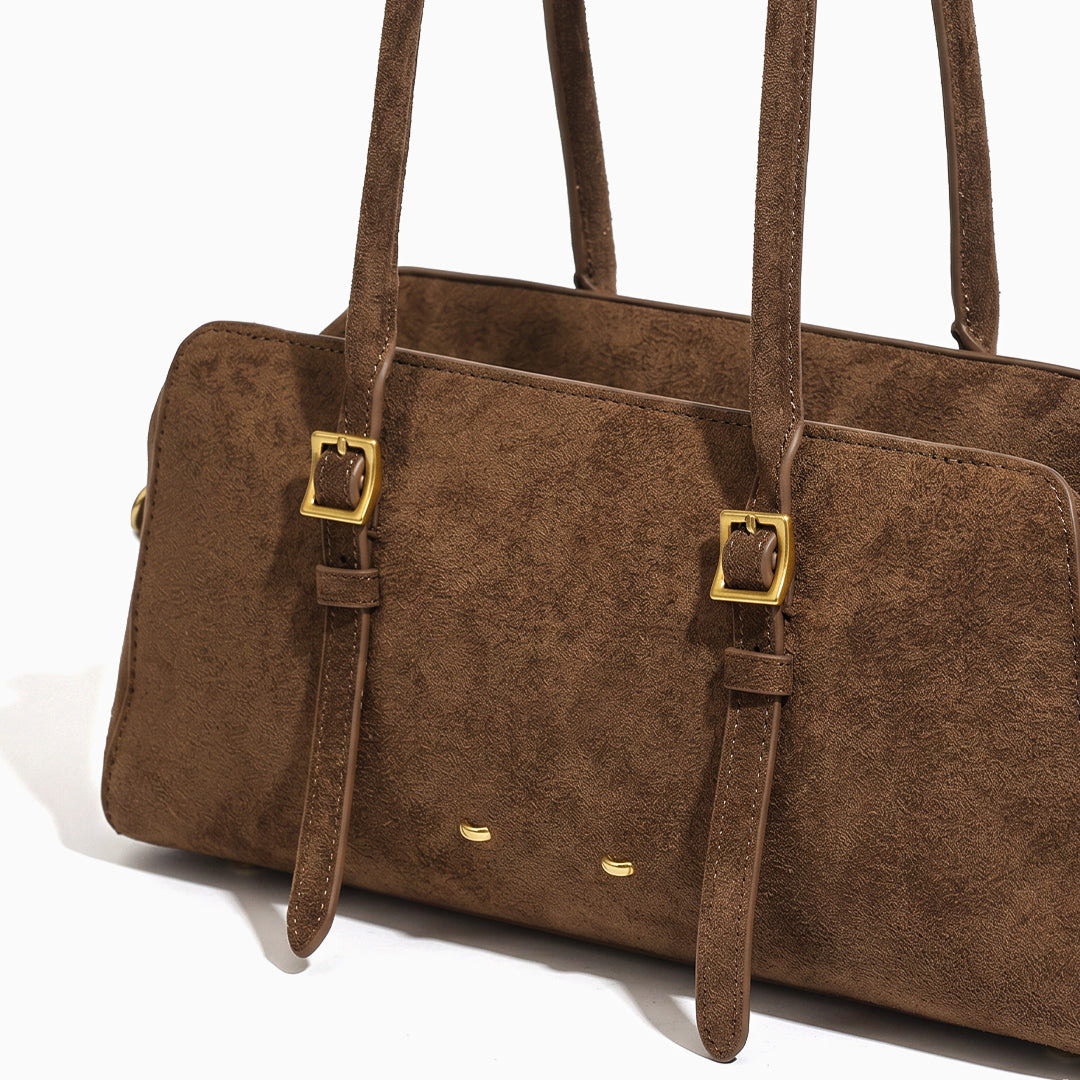 Rosette Suede Boston Bag