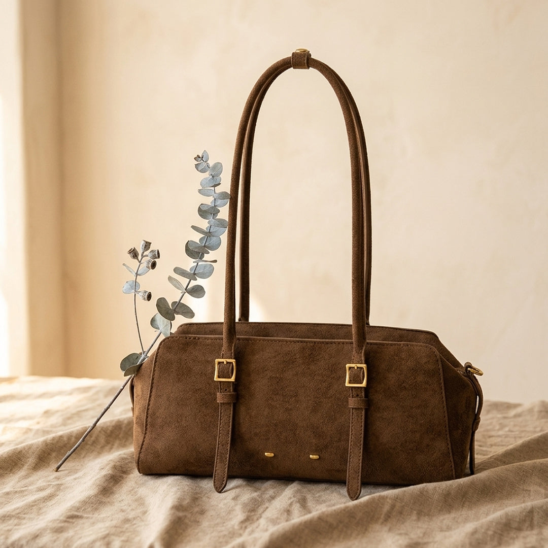 Rosette Suede Boston Bag