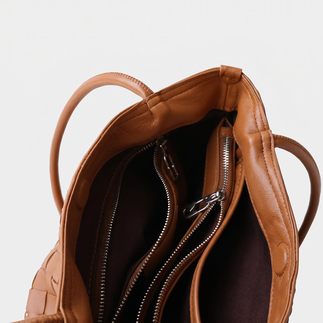 Sienna Woven Leather Tote