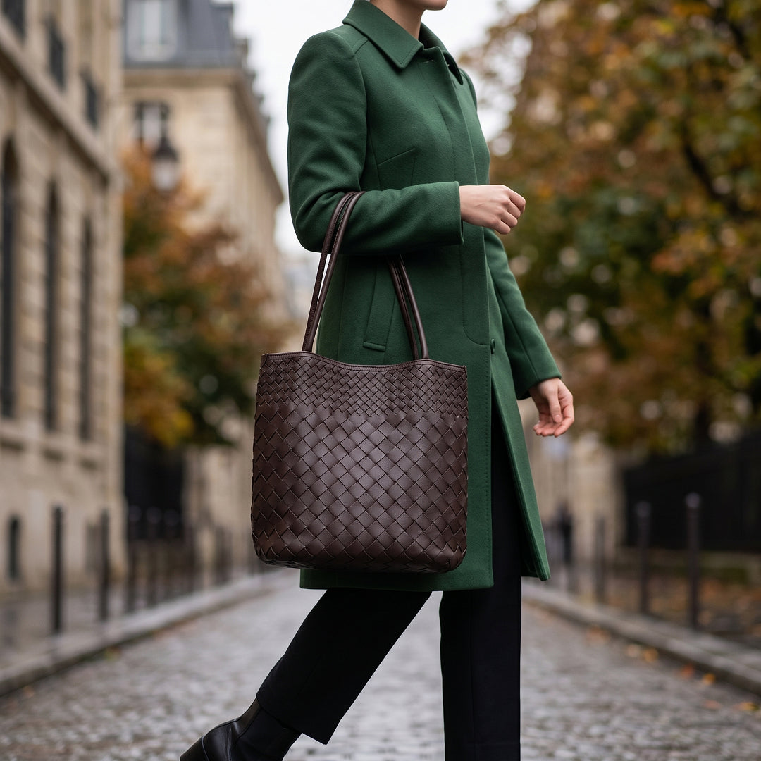 Sienna Woven Leather Tote
