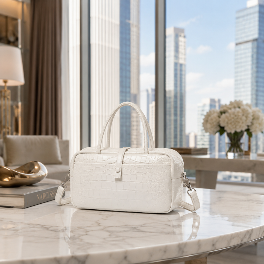 Valentina Croc Boston Bag