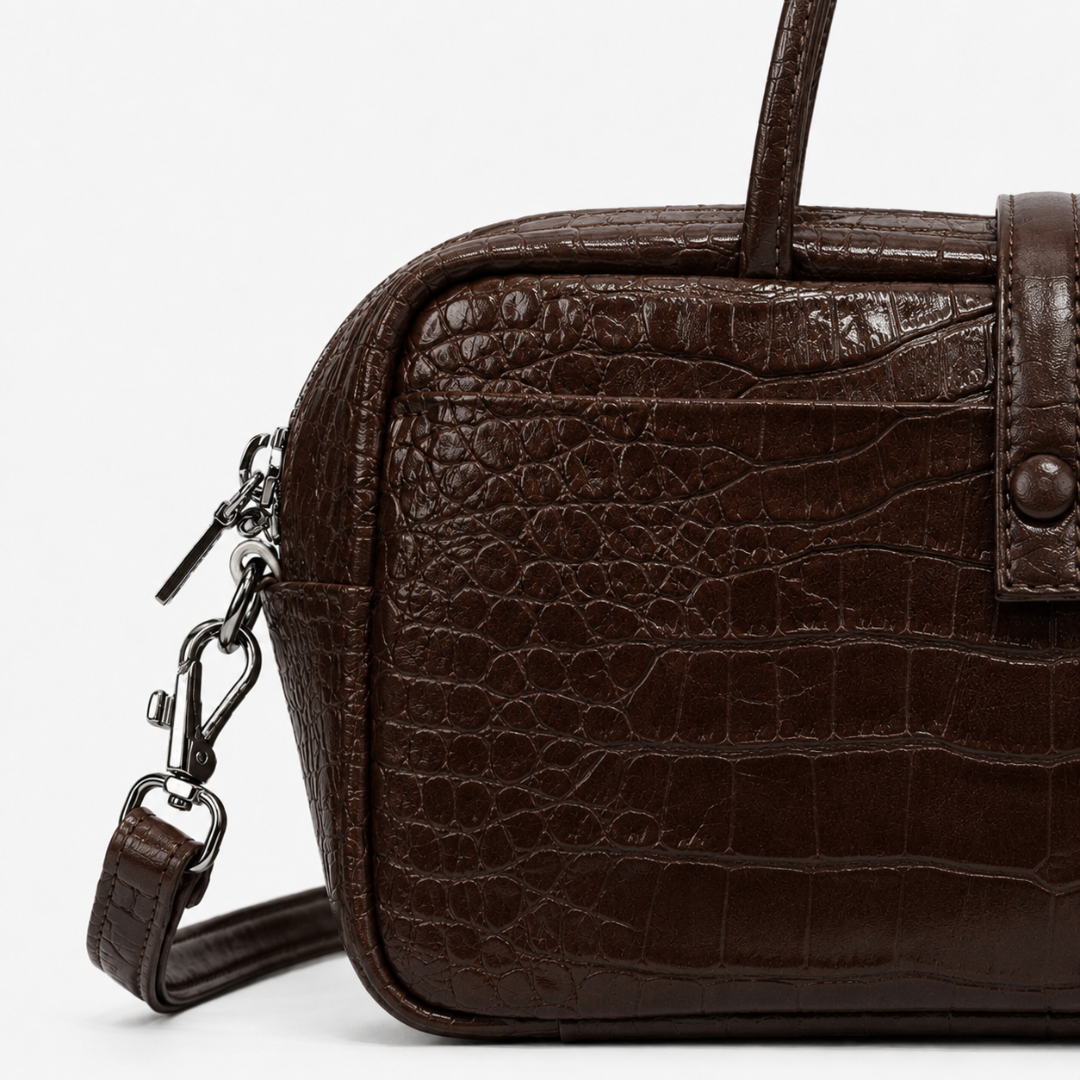 Valentina Croc Boston Bag