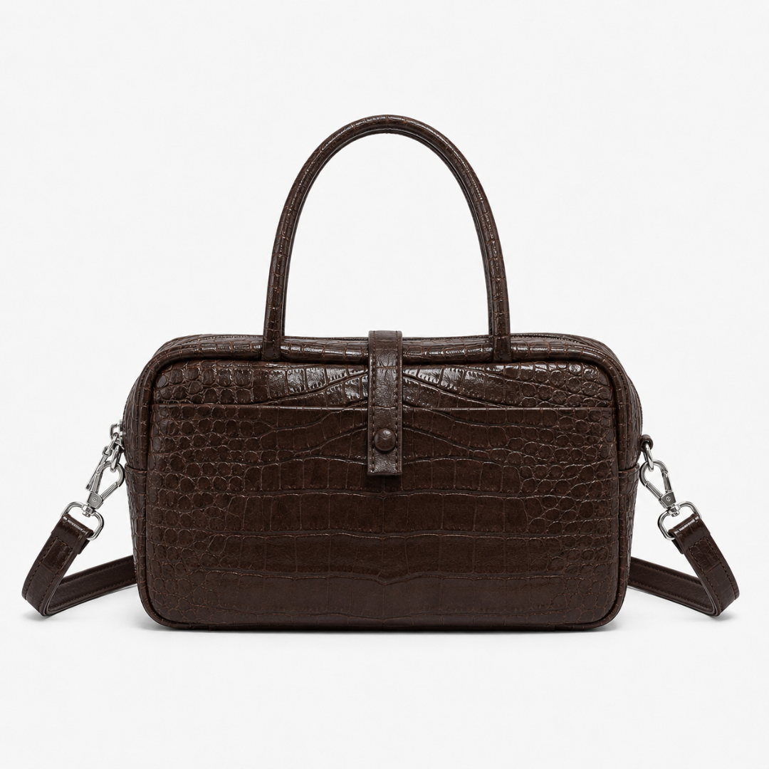 Valentina Croc Boston Bag